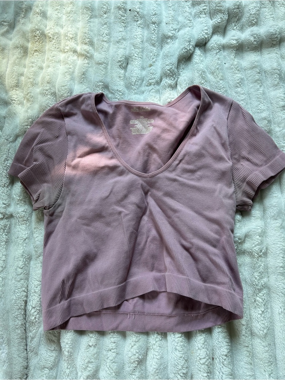 wild fable Mauve Ribbed Scoop Crop Top
